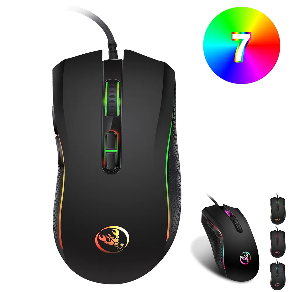 Hitoor Hitoor Gaming Mouse 3200 DPI 7 Buttons Black — product photo