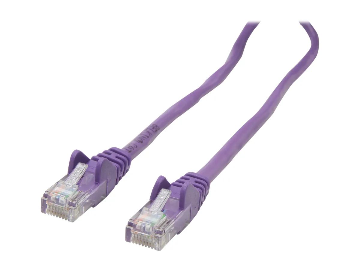 Belkin Belkin A3L791-05-PUR-S network ethernet cable 5 ft CAT5e RJ45 purple — product photo