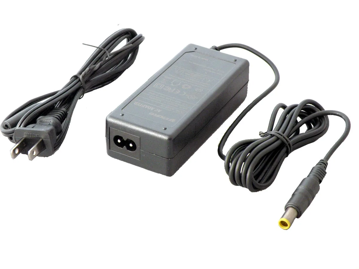 Black rectangular AC adapter with 6 ft DC cord