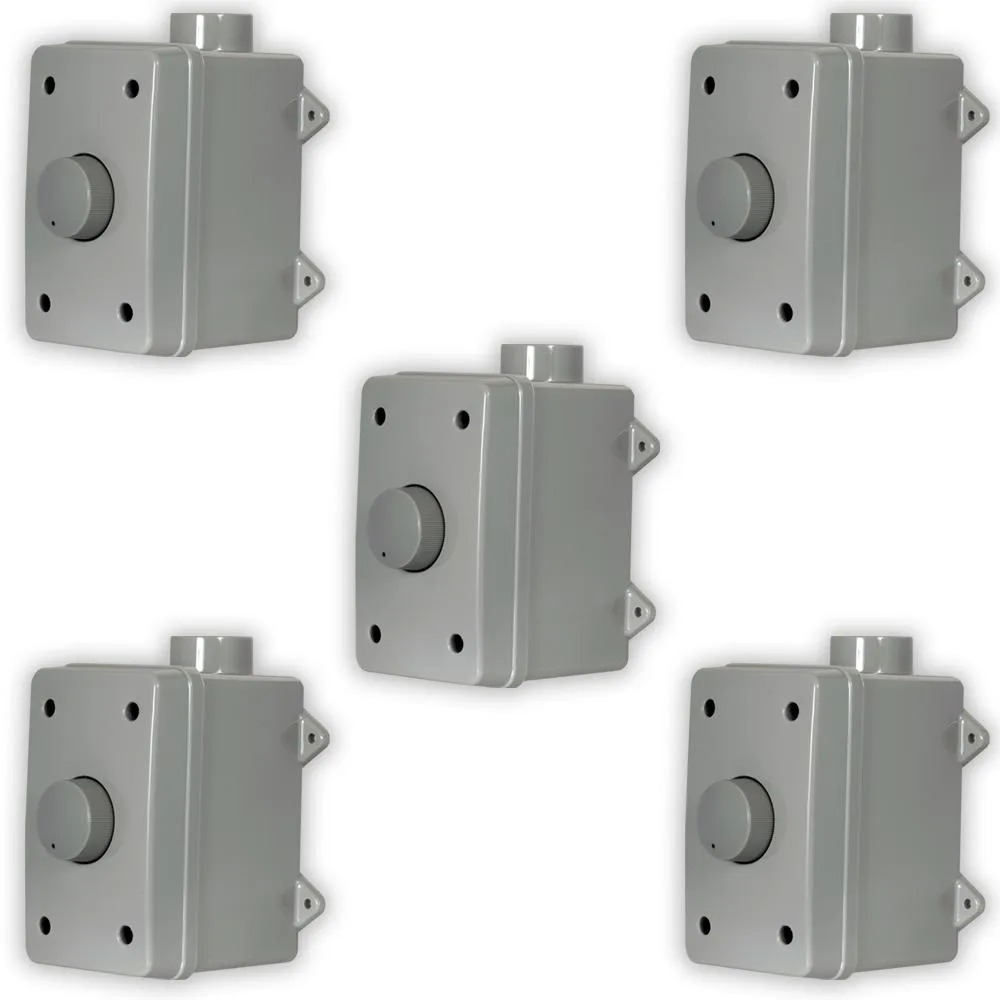 Goldwood Sound, Inc. Goldwood Sound, Inc. Acoustic Audio AAOVCD-G Outdoor Volume Controls Grey Weatherproof 5 Pack — product photo