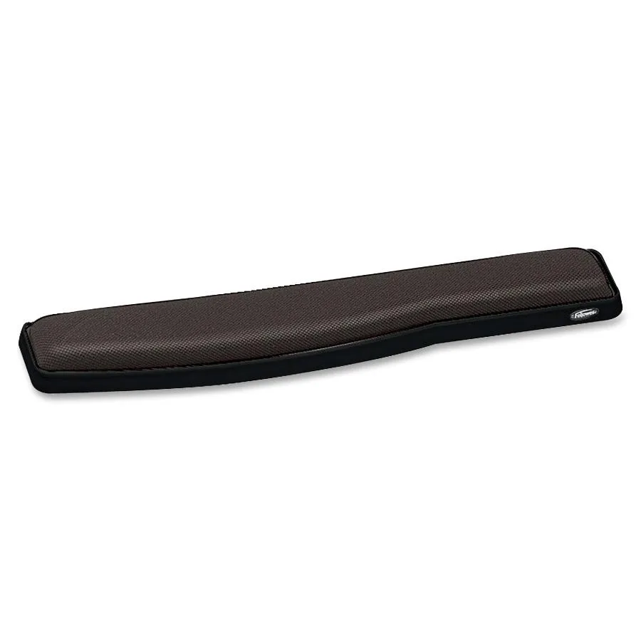 Black height-adjustable gel wrist rest with graphite finish