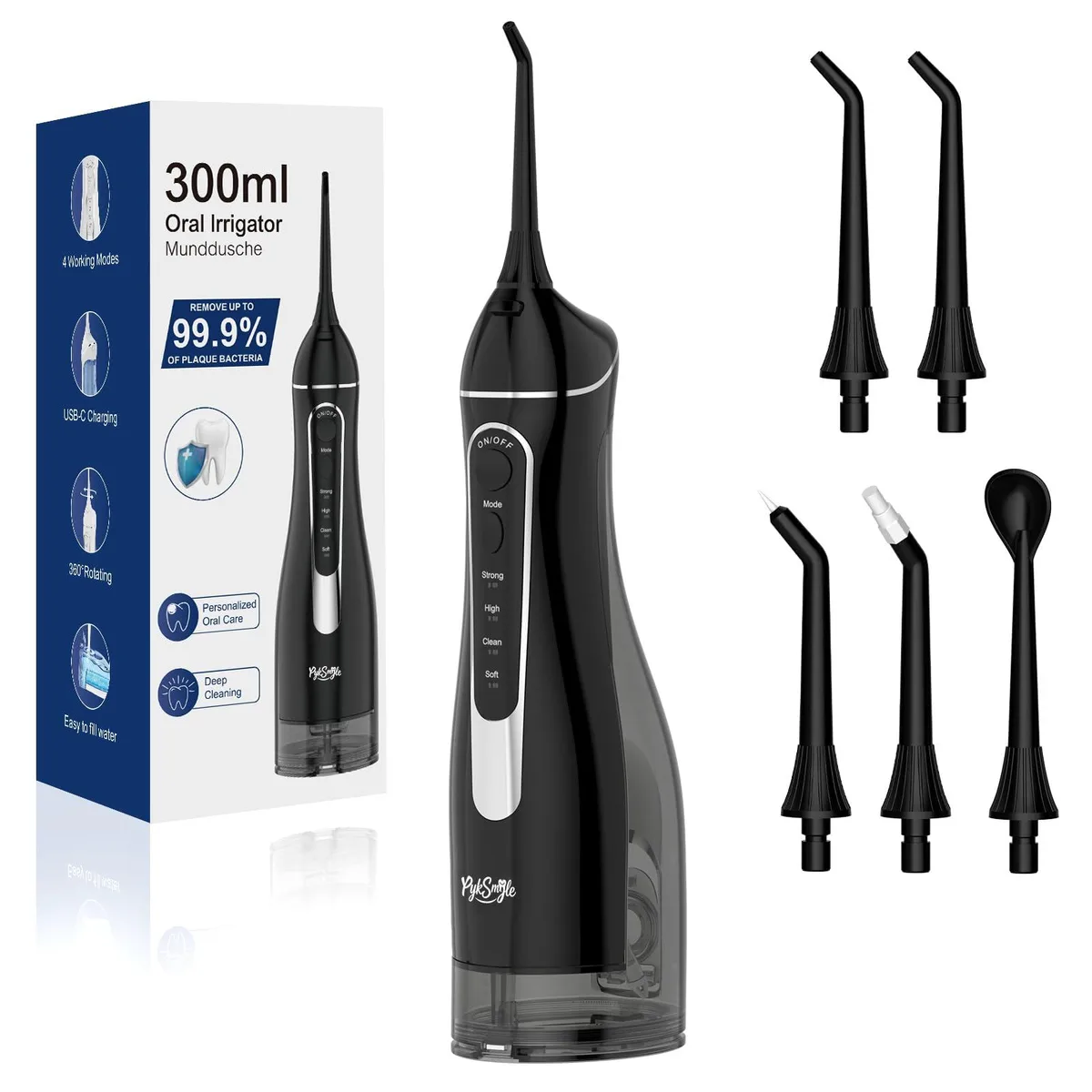 Water Flosser Teeth Pick C260 White 300ML 10 Modes 5 Tips IPX7 — product photo