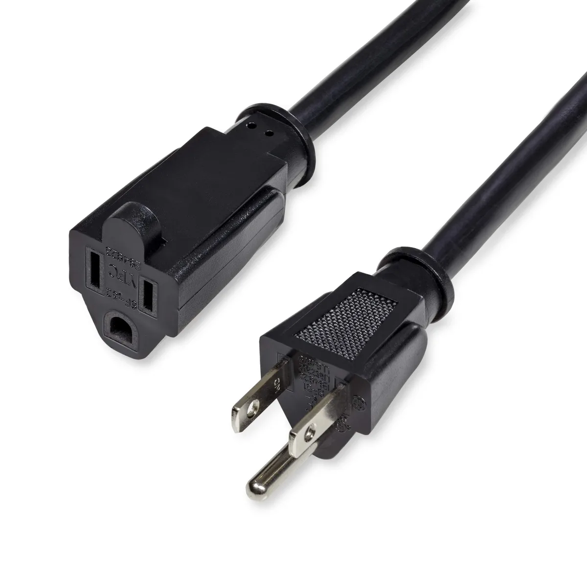  StarTech.com PAC1016 6ft Power Extension Cord NEMA 5-15R to 5-15P 16AWG 13A 125V Black — product photo