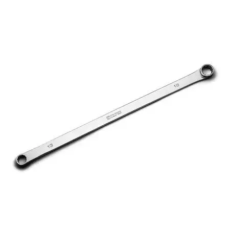 Chrome-finish 13 mm 15 mm offset box-end wrench