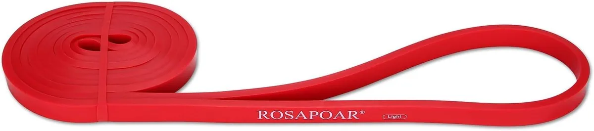 Red natural latex resistance band loop light 15-35lbs