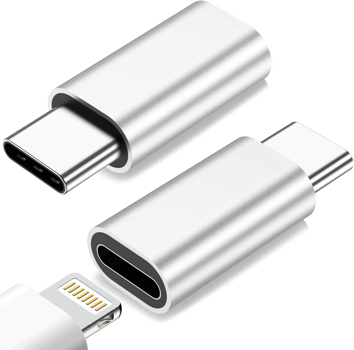 RIITOP RIITOP Lightning to USB-C Adapter Silver 2 Pack — product photo