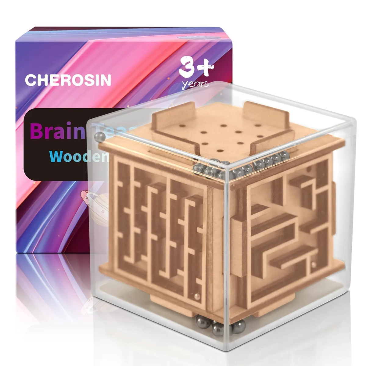 Fidget Puzzle Cube 6-Sided Wooden Educational Toy — product photo