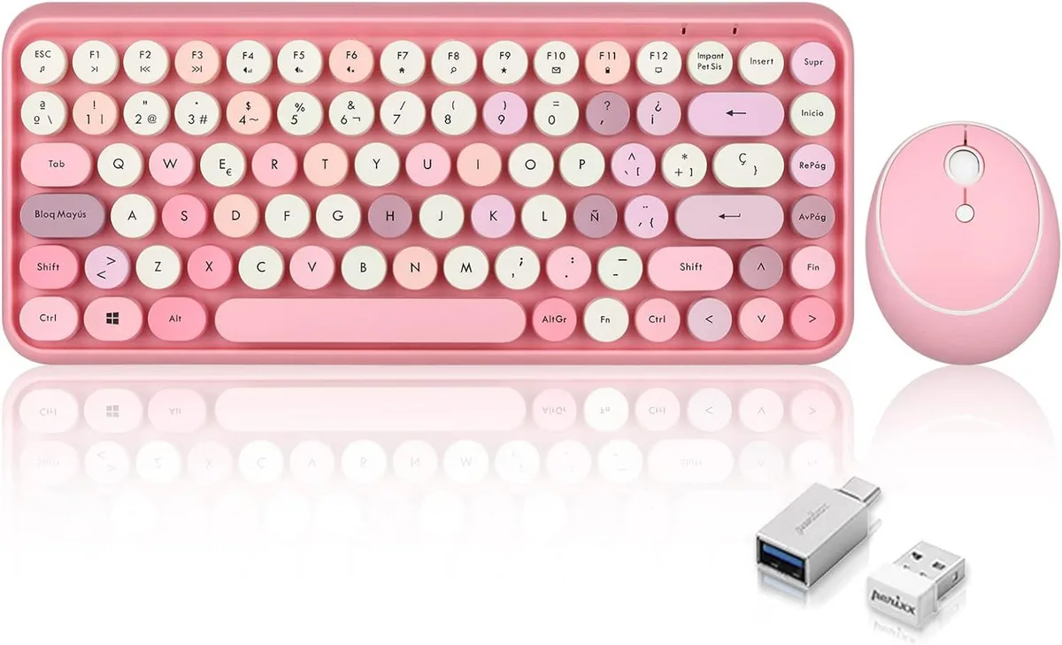 Perixx Perixx PERIDUO-713 ES wireless keyboard and mouse set pink — product photo