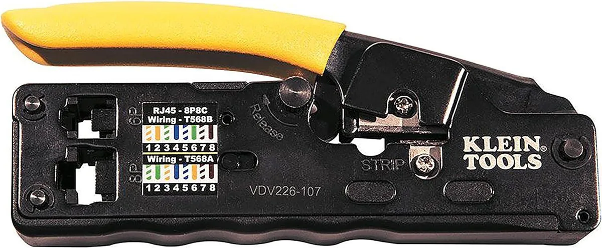 Klein Tools Klein Tools VDV226-107 Compact Ratcheting Modular Crimper Stripper Cutter — product photo