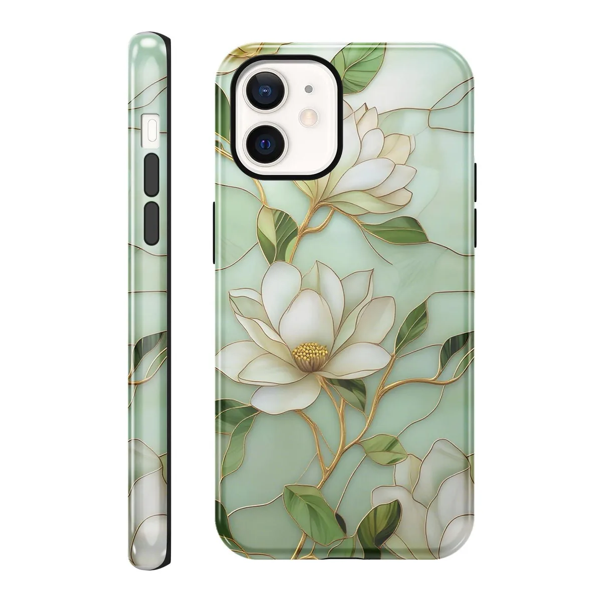  lioscre iPhone 12/12 Pro 6.1 White Magnolia Flowers Case — product photo