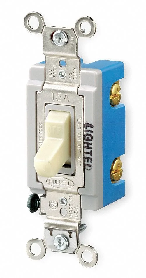 Hubbell Incorporated Hubbell Incorporated HBL1201IL Illuminated Wall Switch 1-Pole 15A Ivory — product photo