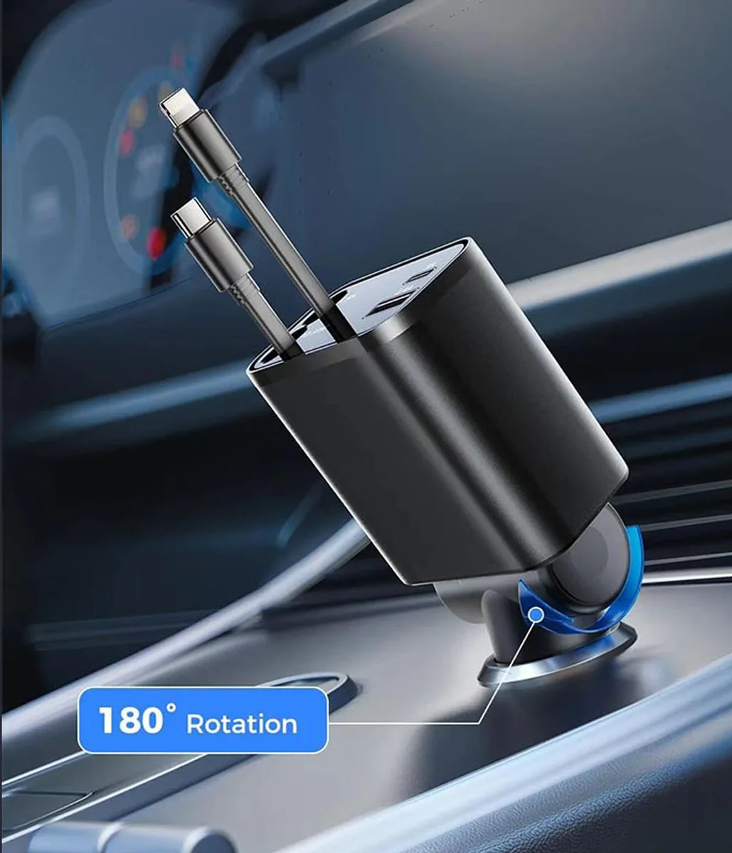 DIDA DIDA 4-in-1 Retractable Car Charger 66W car electronics accessory — product photo