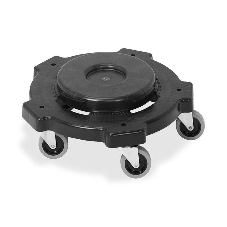 Genuine Joe Genuine Joe 11586 Round Dolly for 32 44 55 Gal Black office furniture — product photo