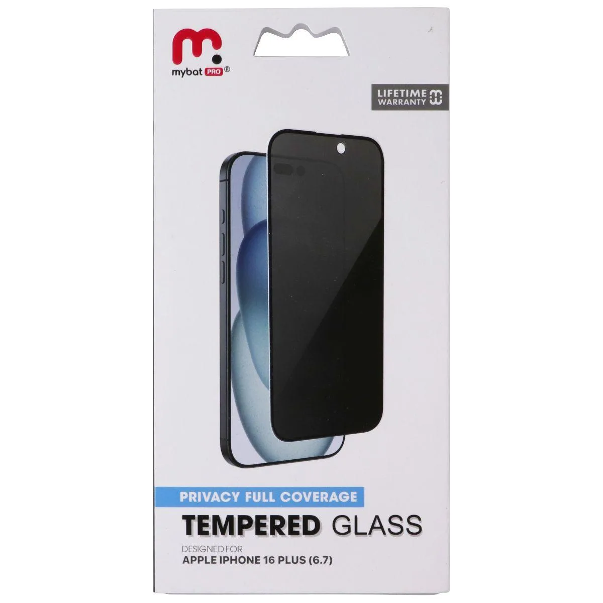 MYBAT PRO MYBAT PRO Tempered Glass Privacy Cover for iPhone 16 Plus — product photo
