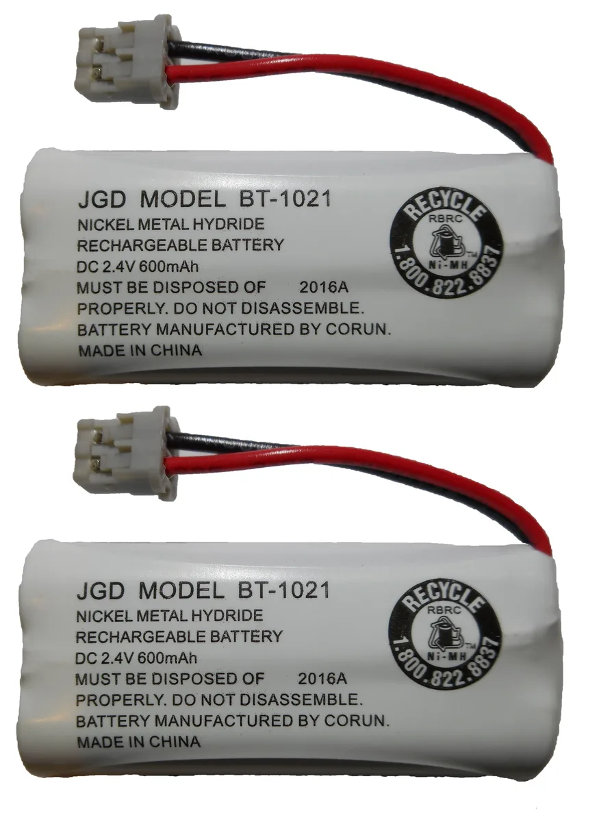 Two AAA NiMH rechargeable batteries in clear retail packaging