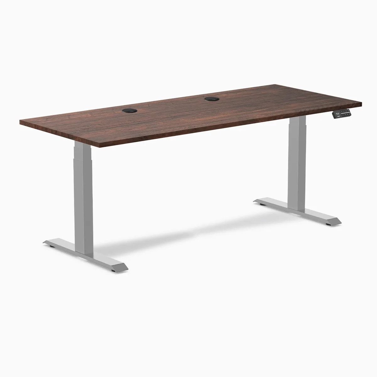 Desky Desky Dual Softwood Sit Stand Desk American Rustic Pine 72 x 30 inches Grey — product photo