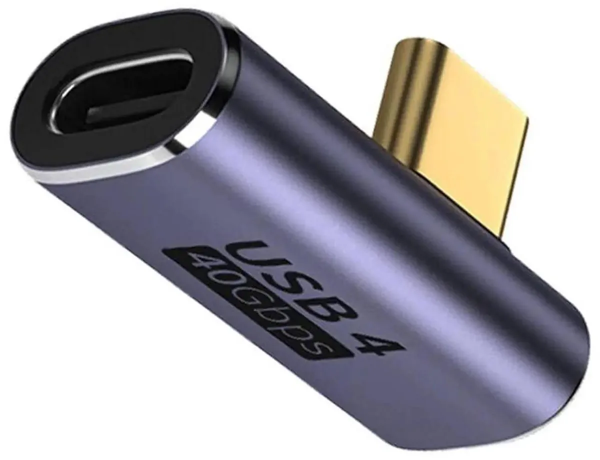 Vszerda Vszerda USB4 Type C Male to Female Right Angled 40Gbps 100W 8K Adapter — product photo