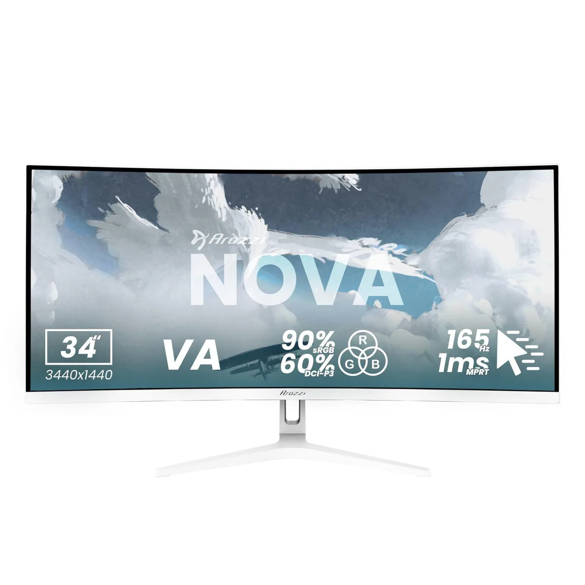 Arozzi Arozzi Nova 34" 165Hz Ultrawide Gaming Monitor - White — product photo