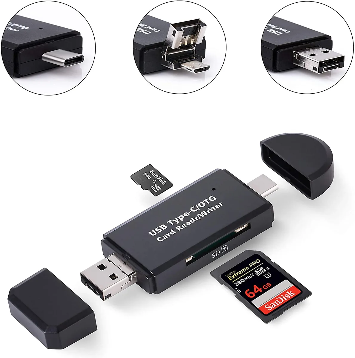 HANNORD HANNORD 3-in-1 USB 2.0 Card Reader OTG Adapter — product photo