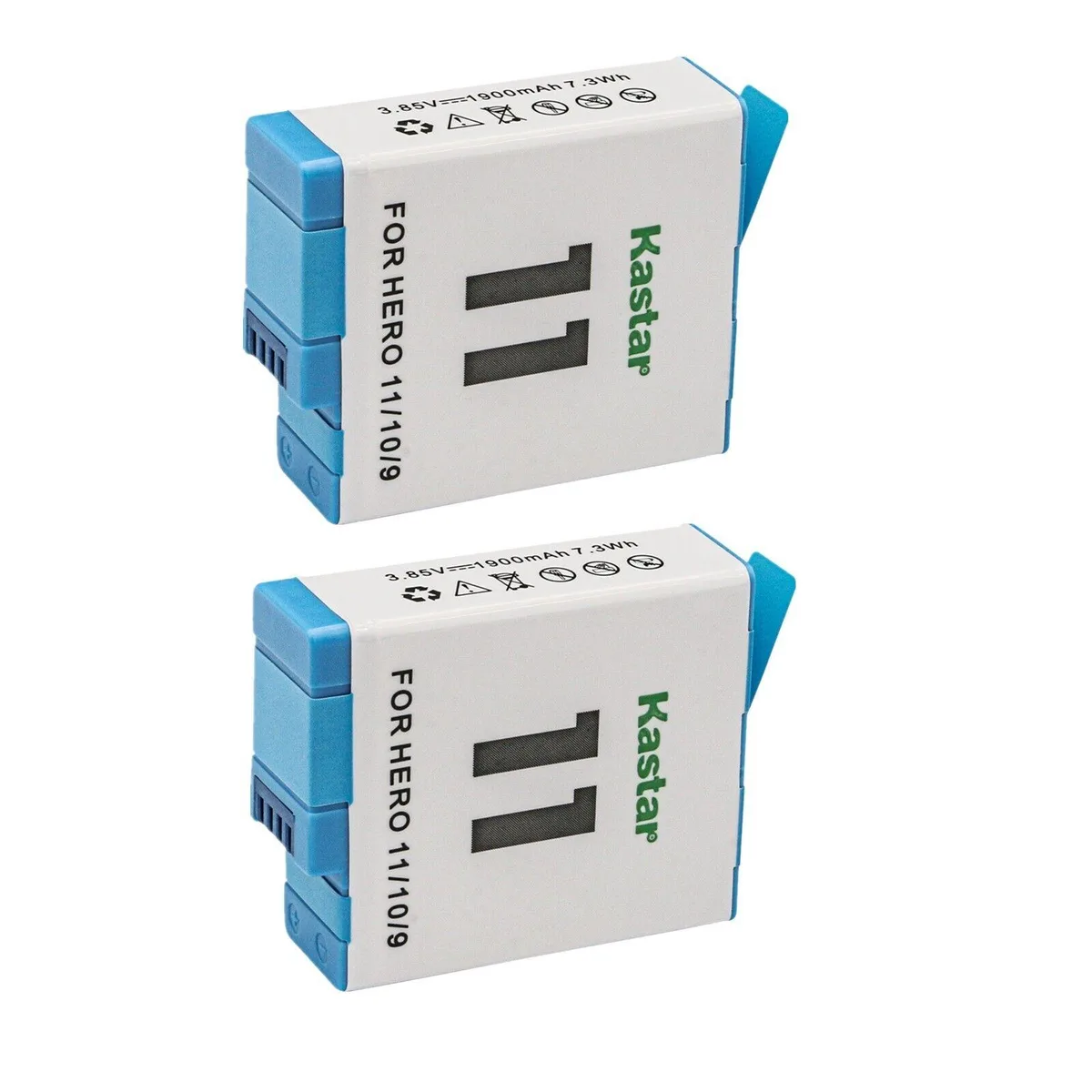 Kastar Kastar BA-2B-GOPRO11 2-pack 1900mAh 7.3Wh camera battery — product photo