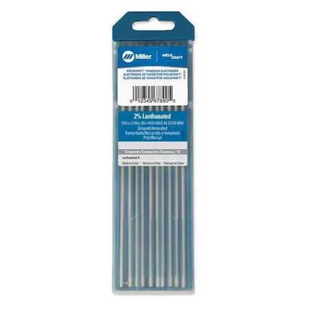 Miller - Weldcraft Miller - Weldcraft Tungsten Electrode 2% Lanthanated Blue 1/16" 10-pack — product photo