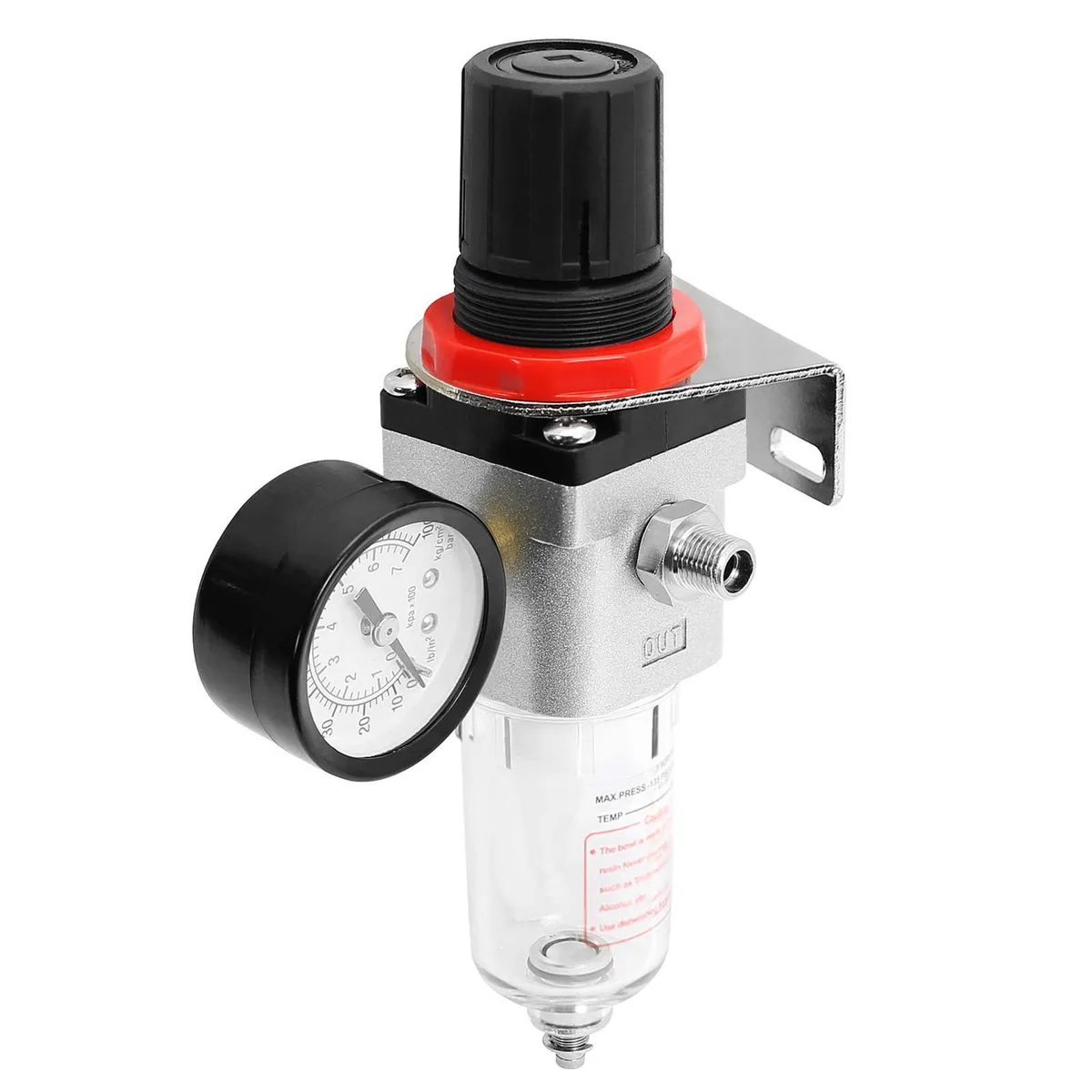 POINTZERO POINTZERO Pro Airbrush Air Compressor Regulator with Water-Trap Filter 150 PSI — product photo