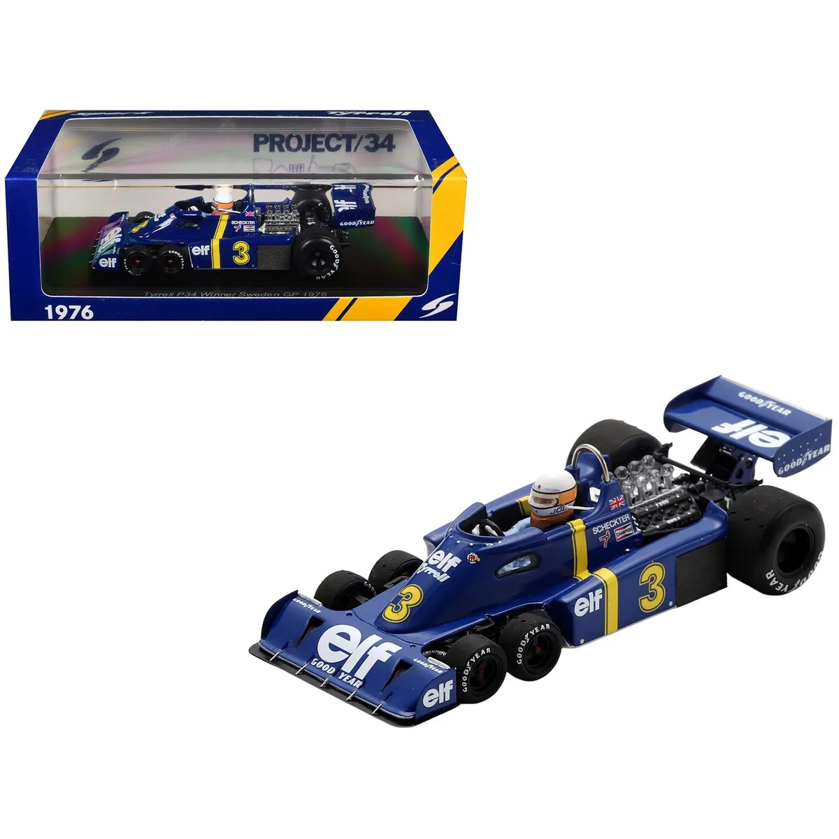 Spark Pub Spark Pub Tyrrell P34 #3 Jody Scheckter Swedish GP 1976 1/43 Model Car — product photo