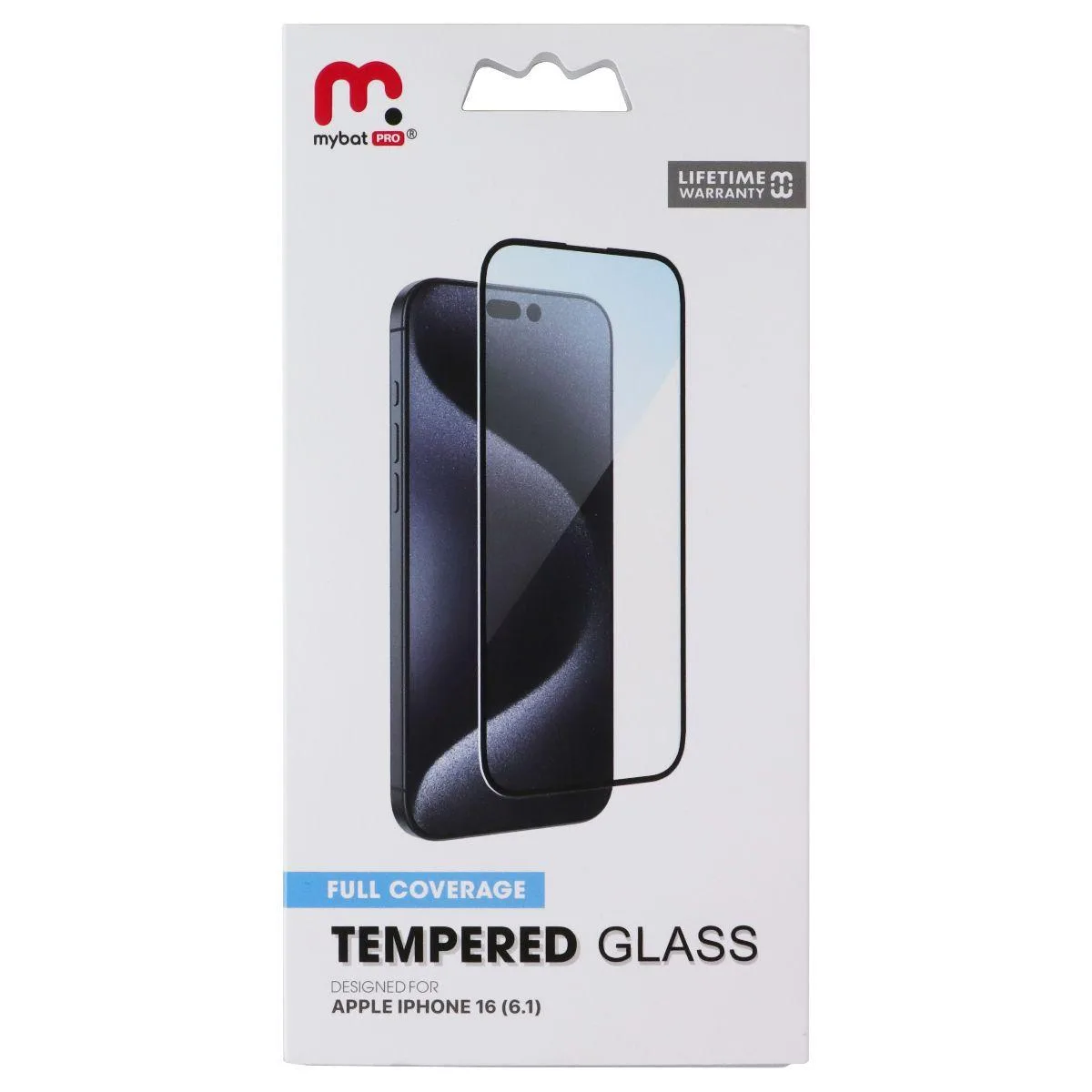 MYBAT PRO MYBAT PRO Full Coverage Tempered Glass for iPhone 16 Black Border — product photo