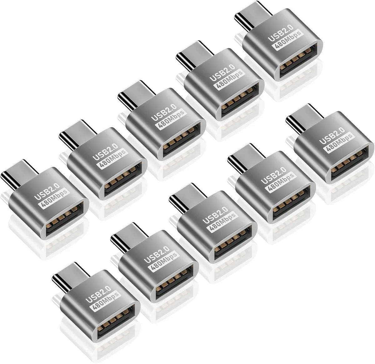 BUCIER BUCIER USB-C to USB-A adapter 480 Mbps 4 pack silver — product photo