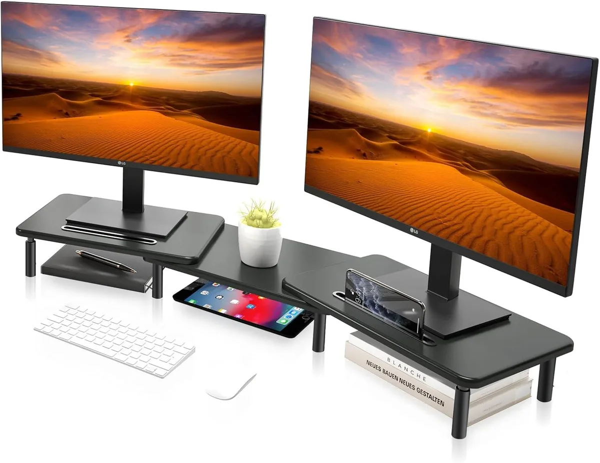 PISKEKAT PISKEKAT Dual Monitor Stand Riser MST023 420x280mm 20kg — product photo