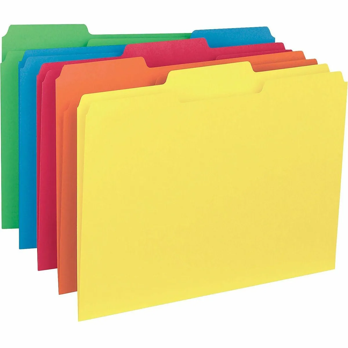 Business Source Business Source 43561 File Folder Interior Letter 1/3 Cut Assorted 100 Box — product photo