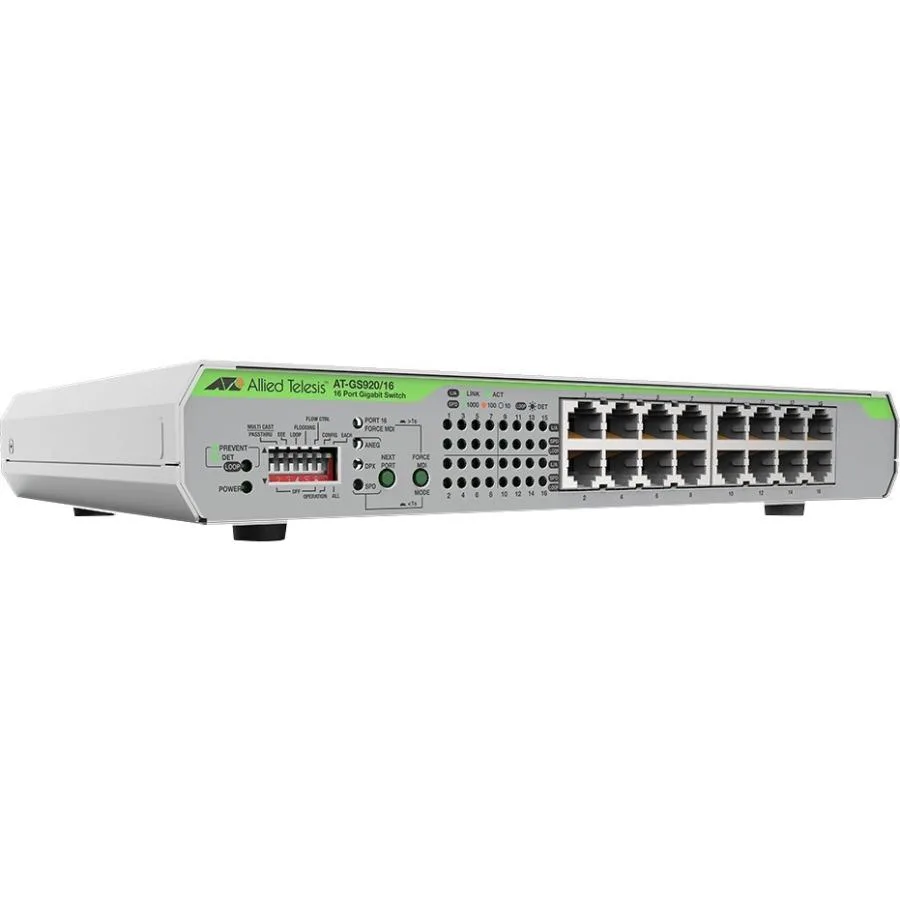 Allied Telesis Allied Telesis GS920 16-Port 10/100/1000T Unmanaged Switch — product photo