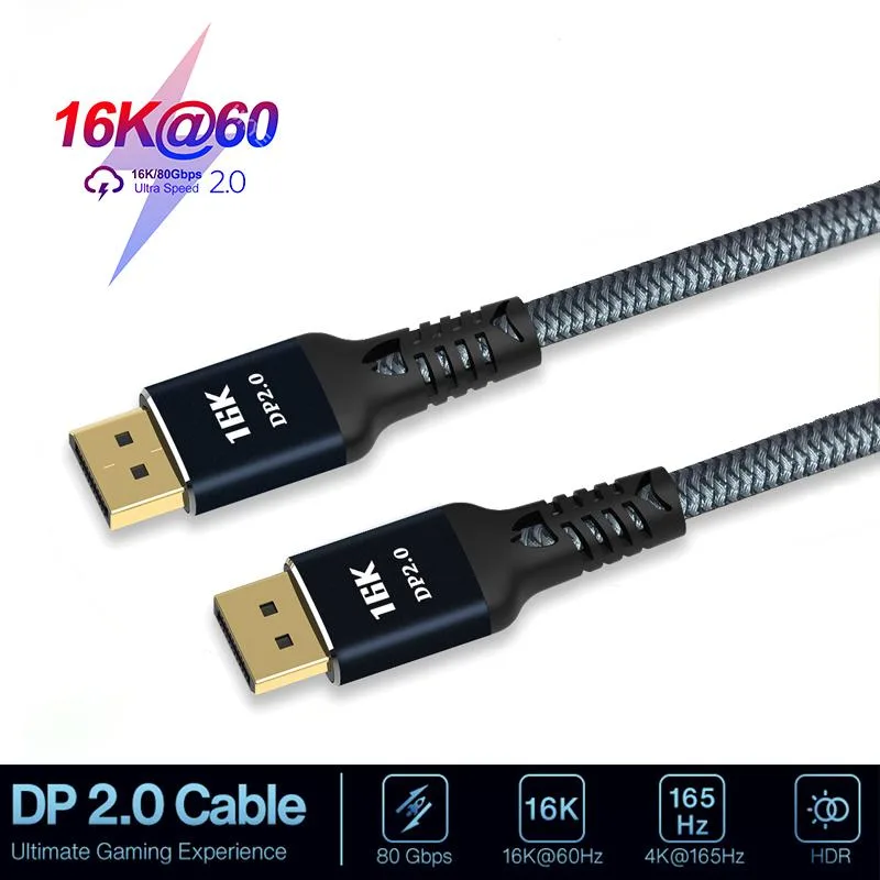 ESTONE ESTONE TJ-A114 DisplayPort 2.0 cable 3.3 ft 80Gbps 16K@60Hz 4K@165Hz — product photo