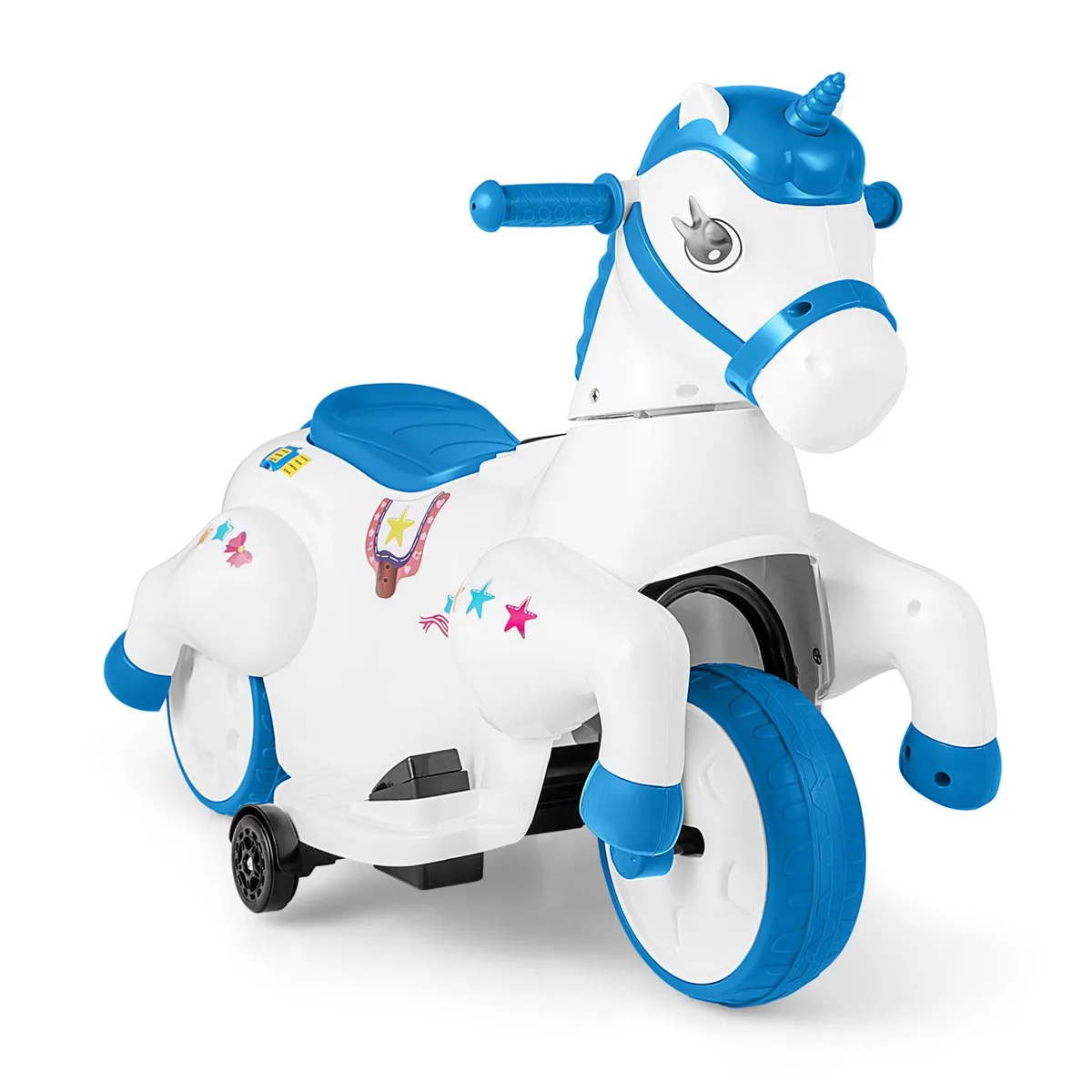 SlickBlue SlickBlue 12V Unicorn Ride-On Vehicle Navy with Training Wheels and Horse Riding Mode — product photo