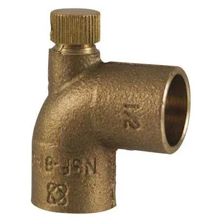 Bronze 90-degree vent elbow with cup connections on both ends