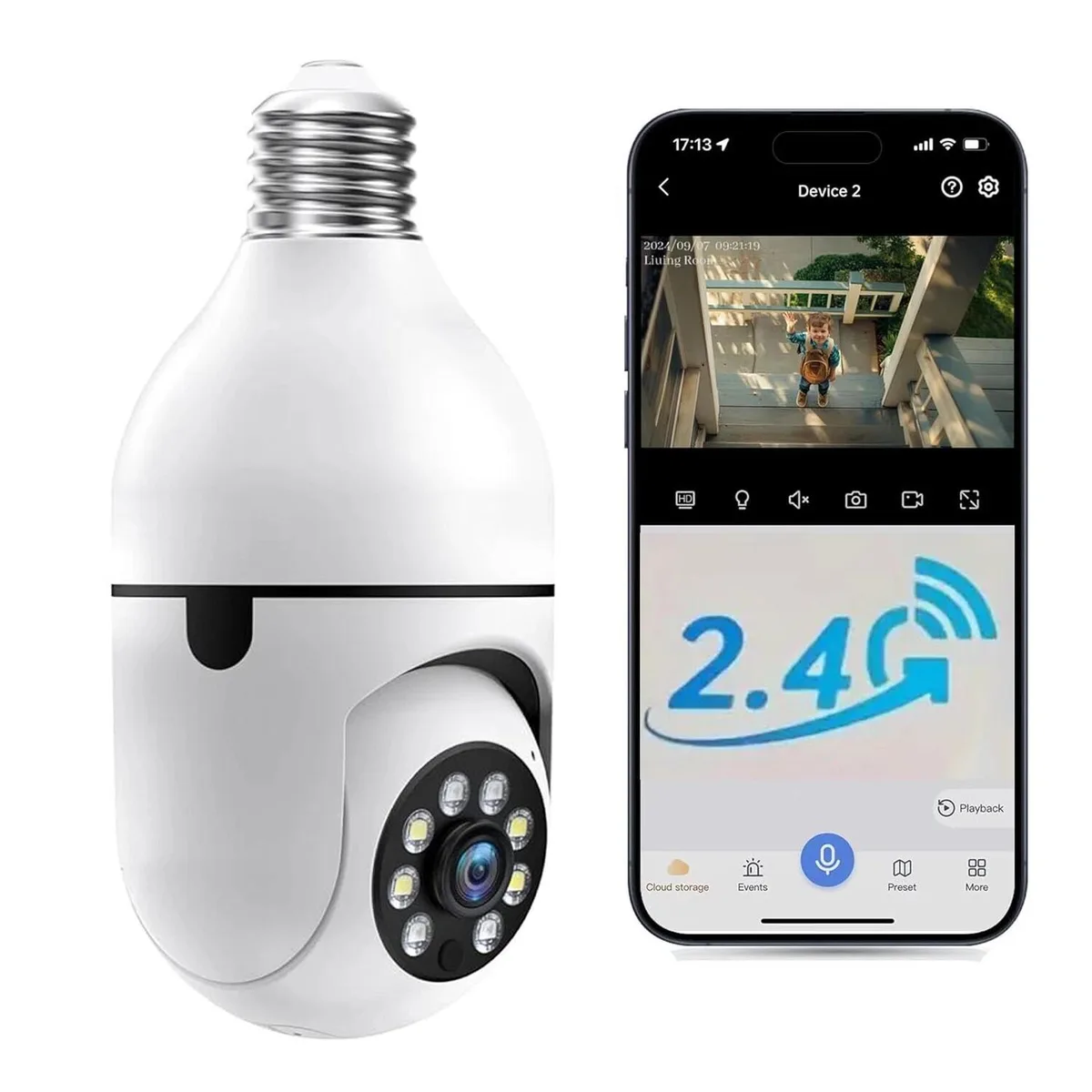 RAYBESTOS UNBRANDED RAYBESTOS UNBRANDED 8040 2MP PTZ Bulb Security Camera Home Safety — product photo
