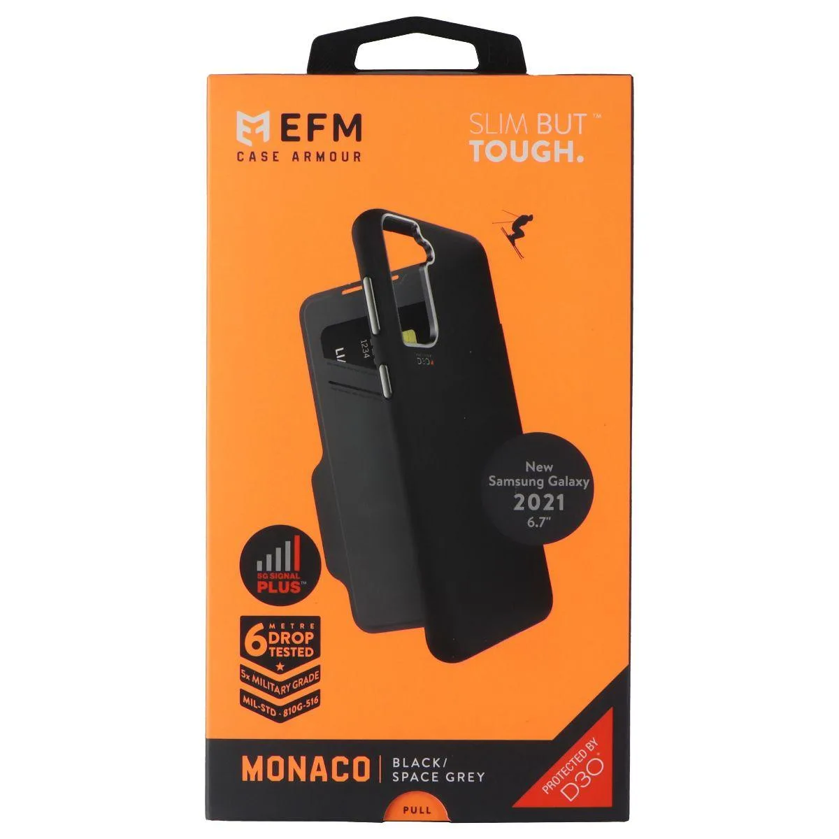 EFM EFM Monaco Wallet Folio Case Samsung Galaxy S21+ Black Space Gray — product photo