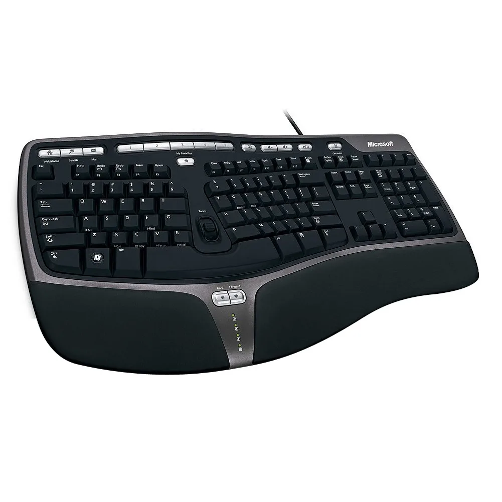 Microsoft Microsoft Natural Keyboard 4000 5QH-00001 Black Wired Ergonomic Keyboard — product photo