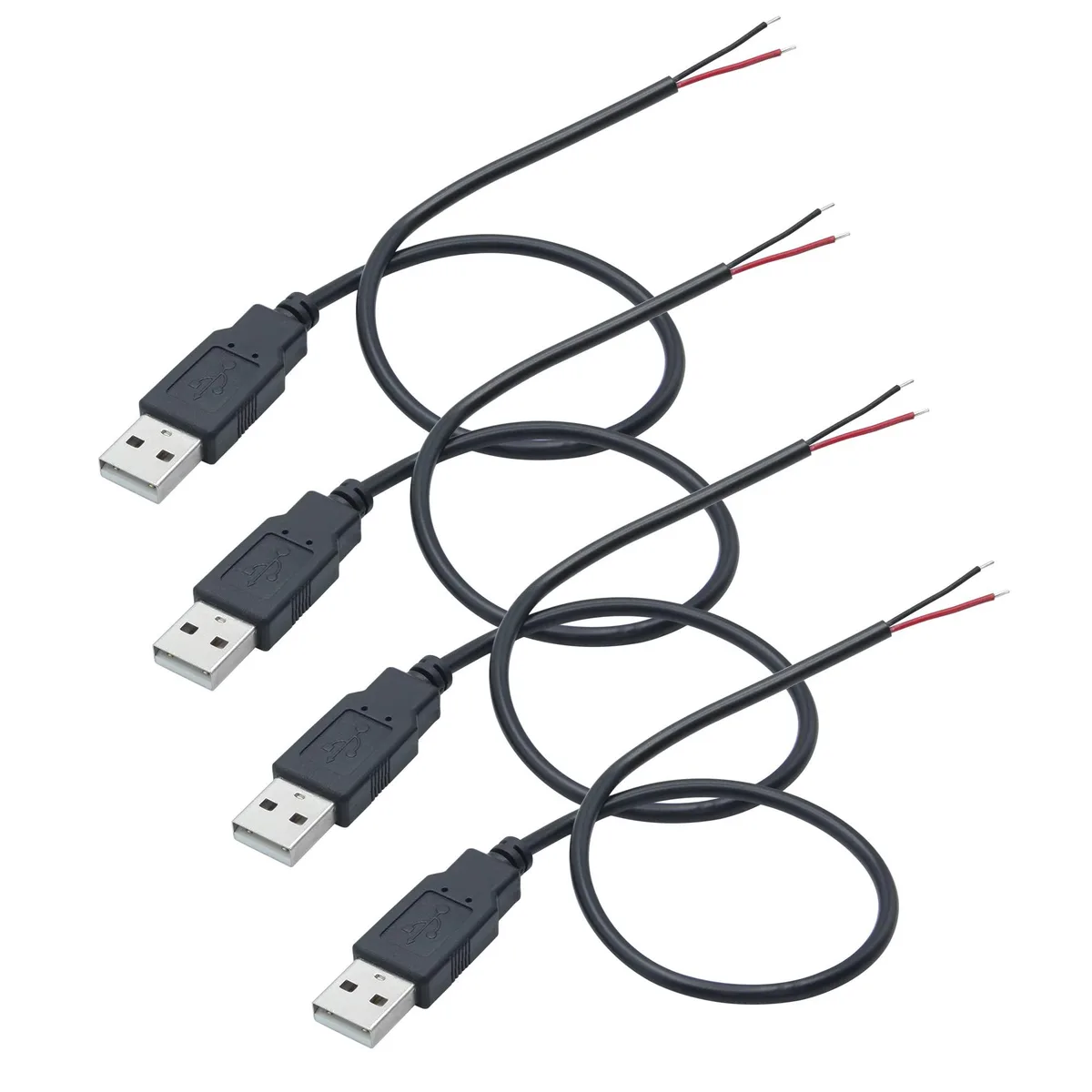 Vszerda Vszerda USB A Male 2 Pin Bare Wire 30cm 4-pack — product photo