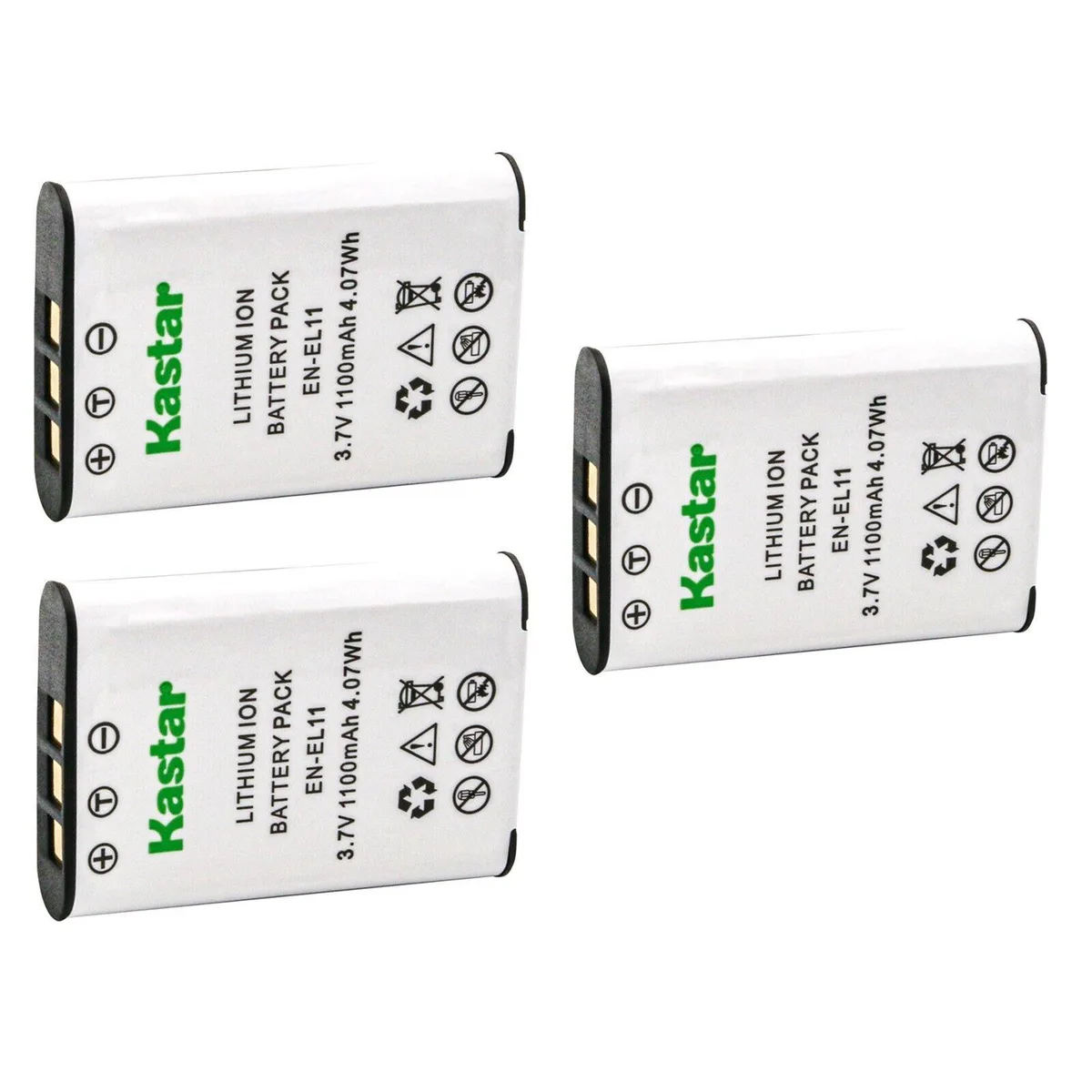 Kastar Kastar EN-EL11 3-Pack 1100mAh 3.7V Li-Ion camera battery — product photo