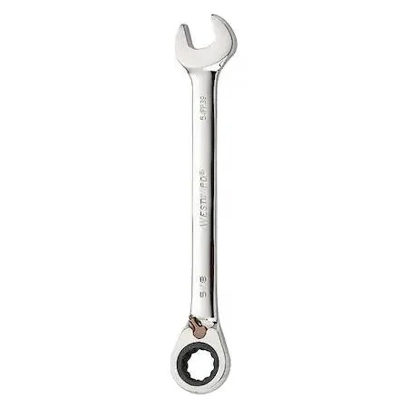 Westward 54PP39 ratcheting combination wrench 5/8 inch SAE chrome alloy steel