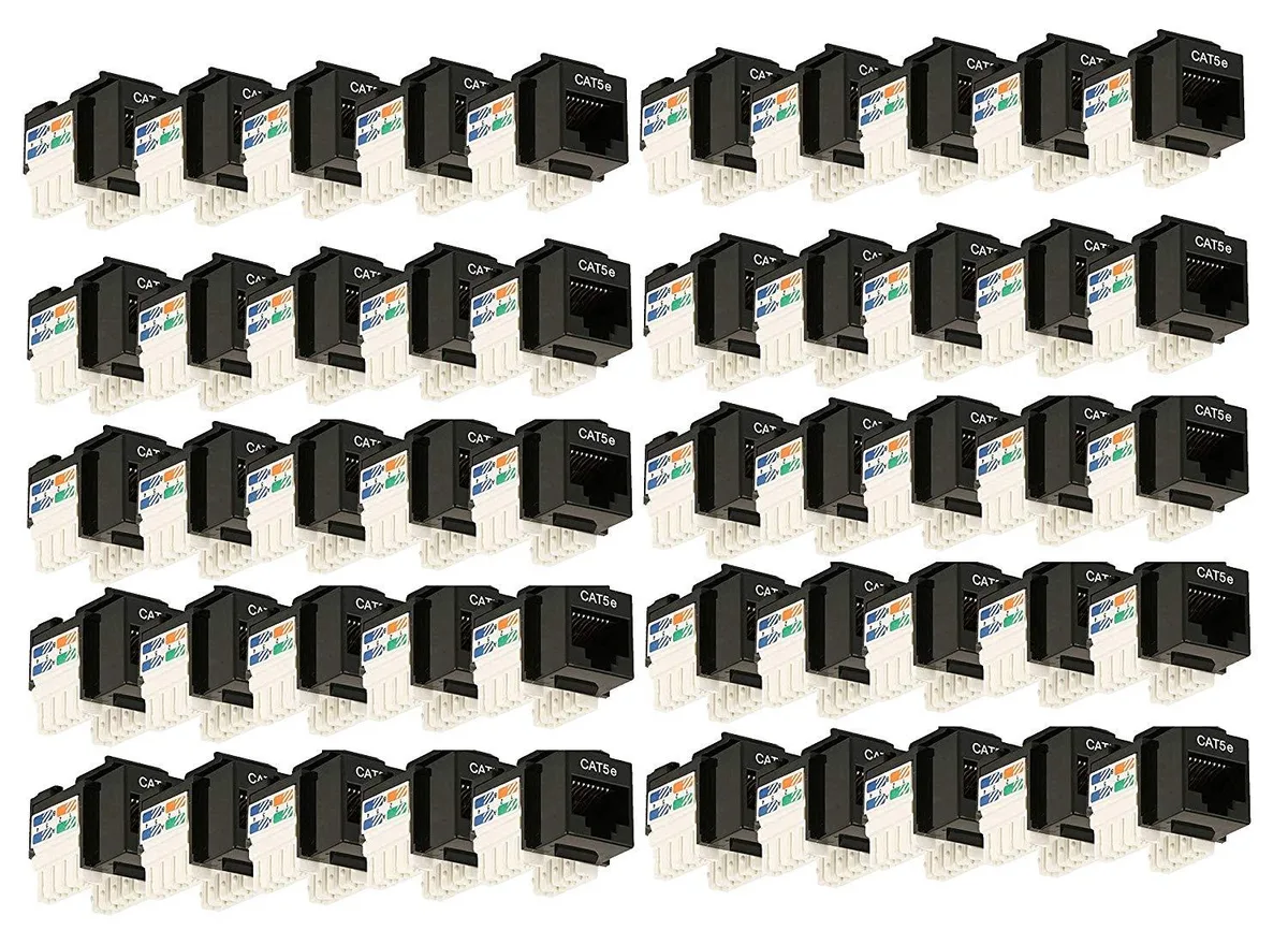 iMBAPrice iMBAPrice Keystone Punch Down Jack Cat-5e RJ-45 Black Pack of 50 — product photo