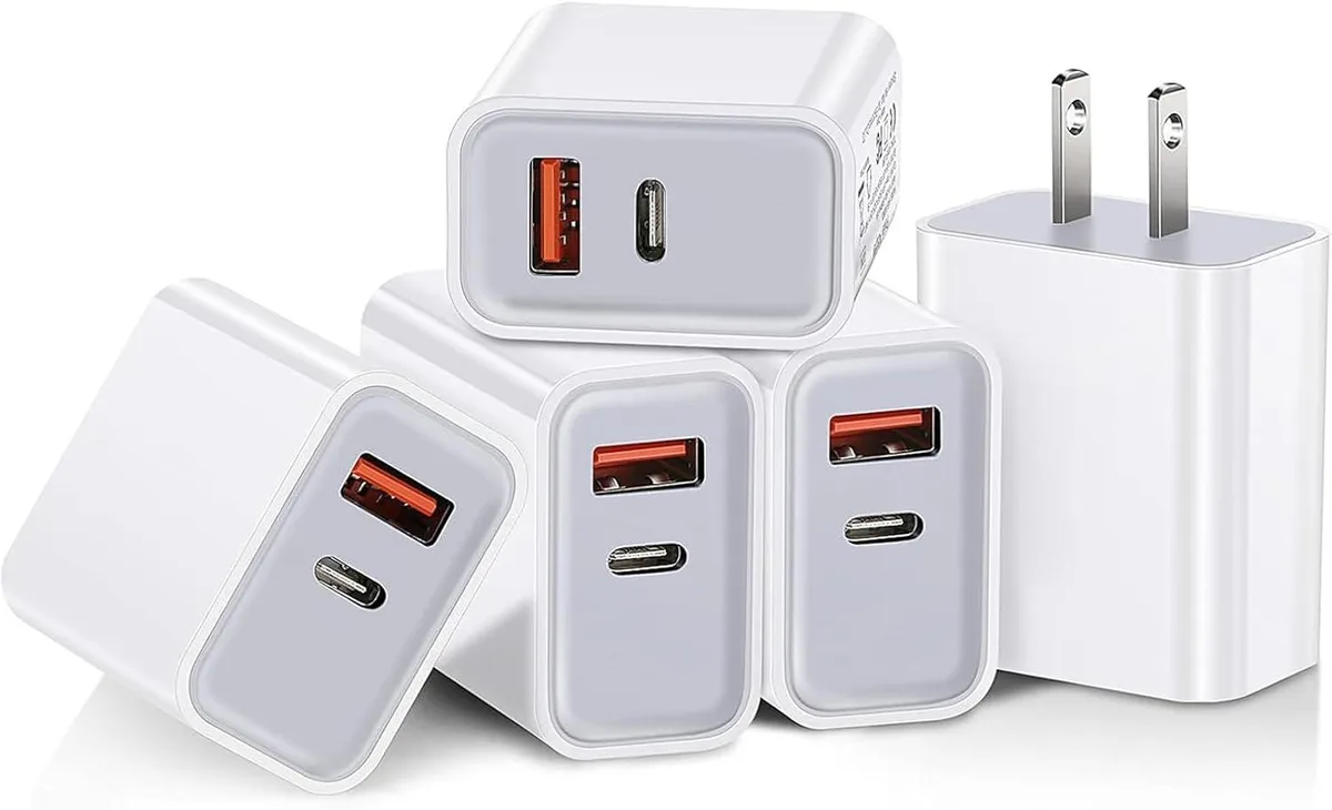 Elestur Elestur 5-Pack 20W USB-C Dual-Port Charger White — product photo