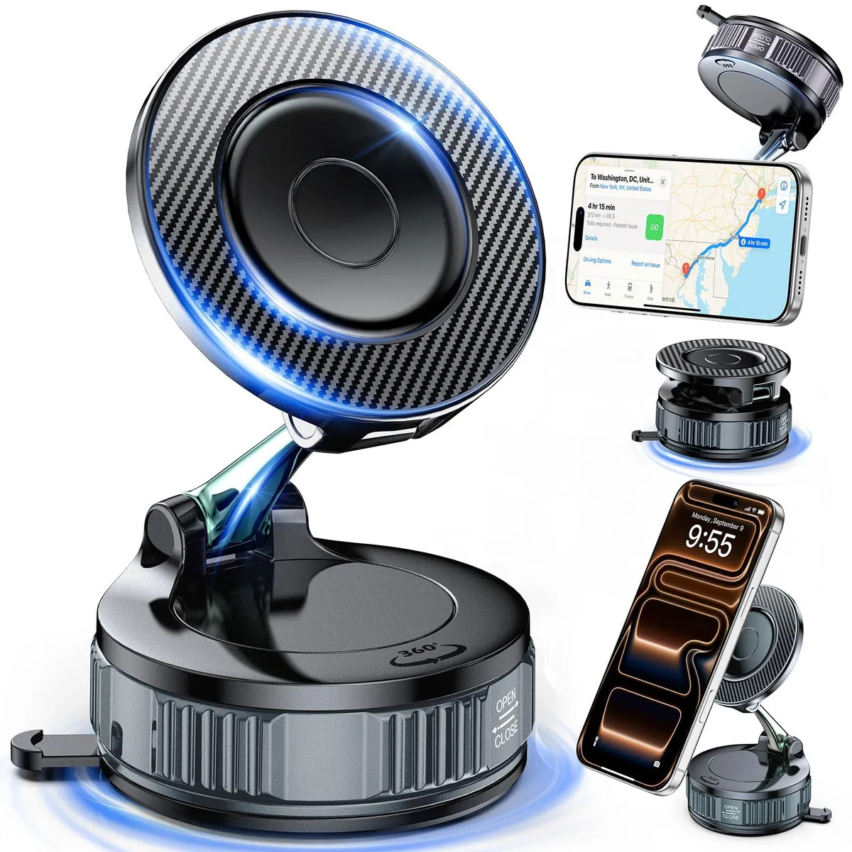 EGV CH11 Magnetic Phone Grip 108LBS Suction 24 N55 Magnets 2.8in Grey — product photo