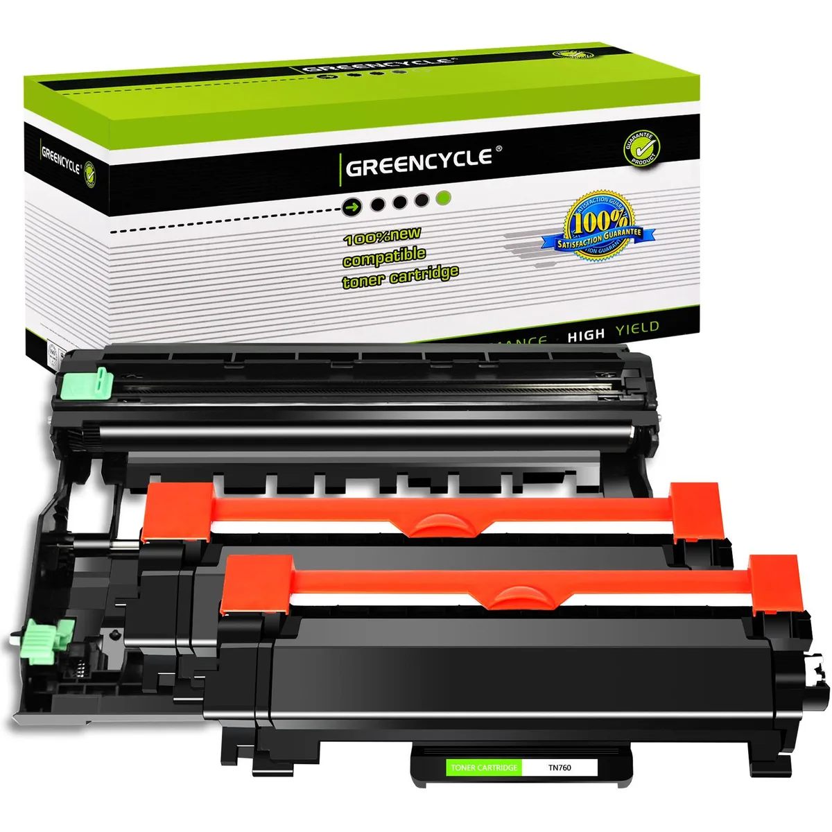 GREENCYCLE GREENCYCLE TN760 2 toner cartridges + 1 DR730 drum unit — product photo