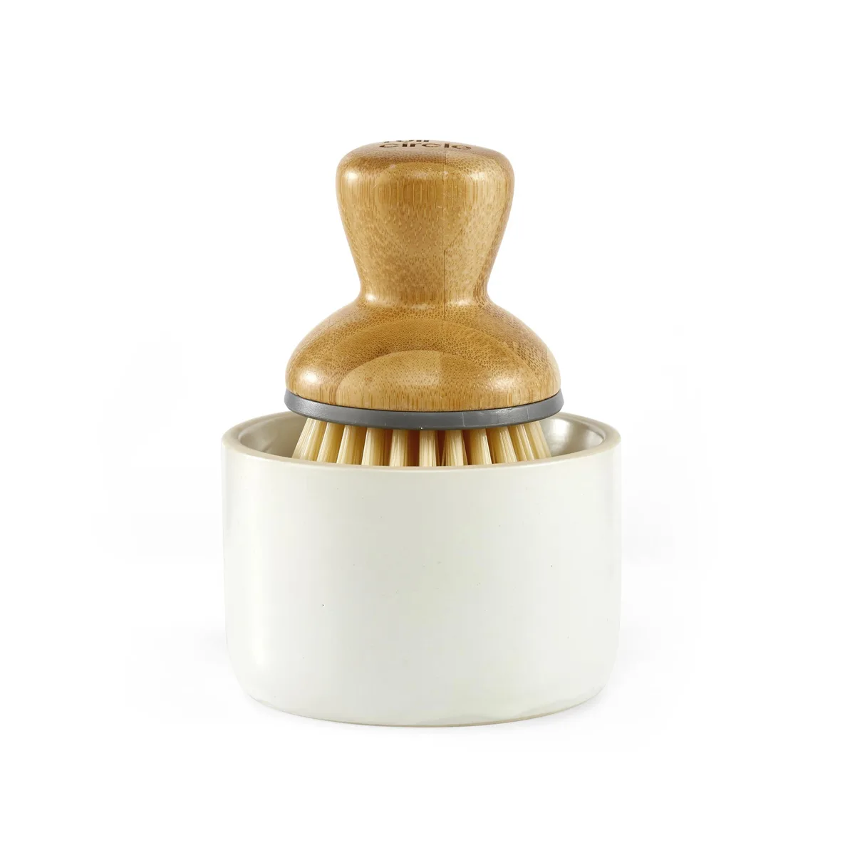 Bubbly Palm Brush & Ceramic Soap Dispenser Cleaning Kit White — product photo