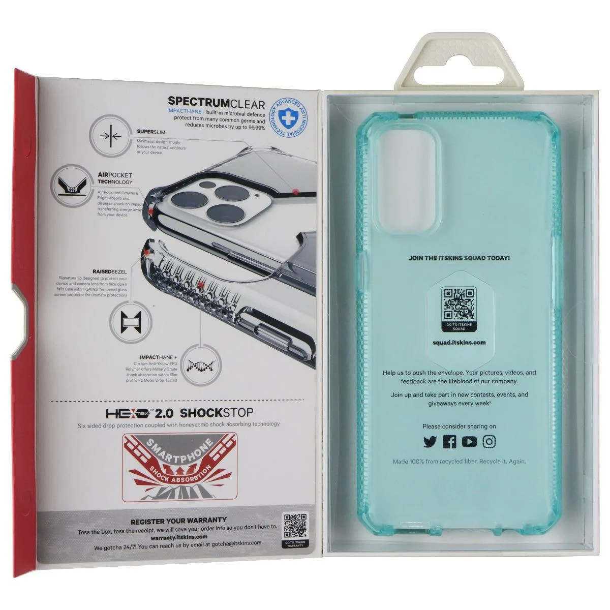 ITSKINS ITSKINS Spectrum Clear Case OPPO Reno4 5G/4G Light Blue — product photo