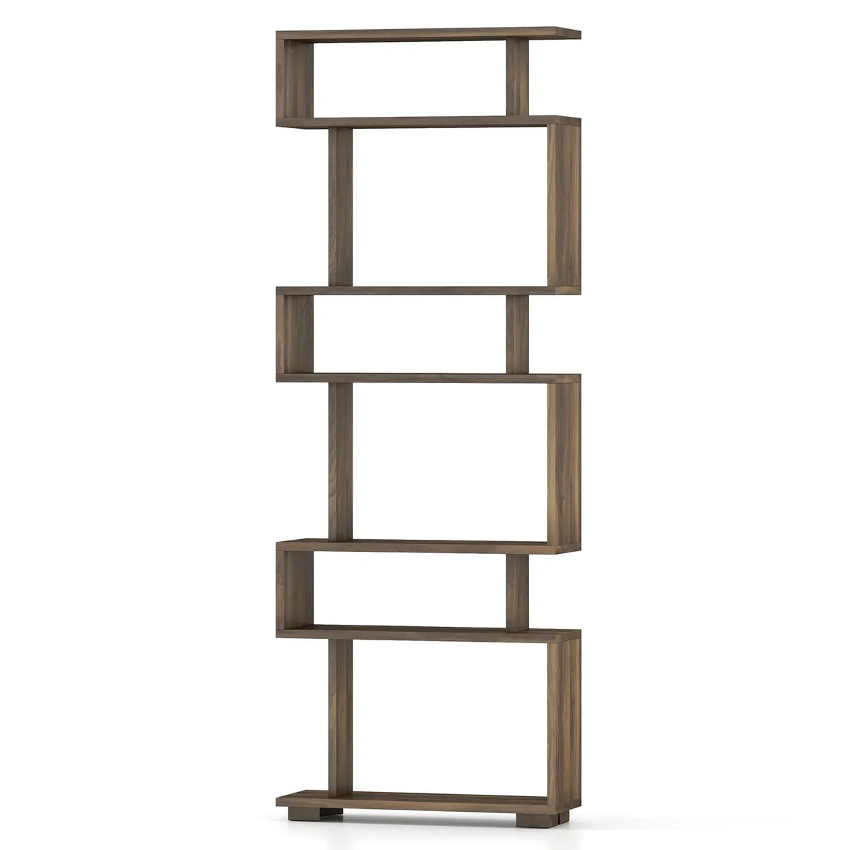 SlickBlue SlickBlue 6-Tier Walnut Bookcase 23.5" x 8" x 64 — product photo