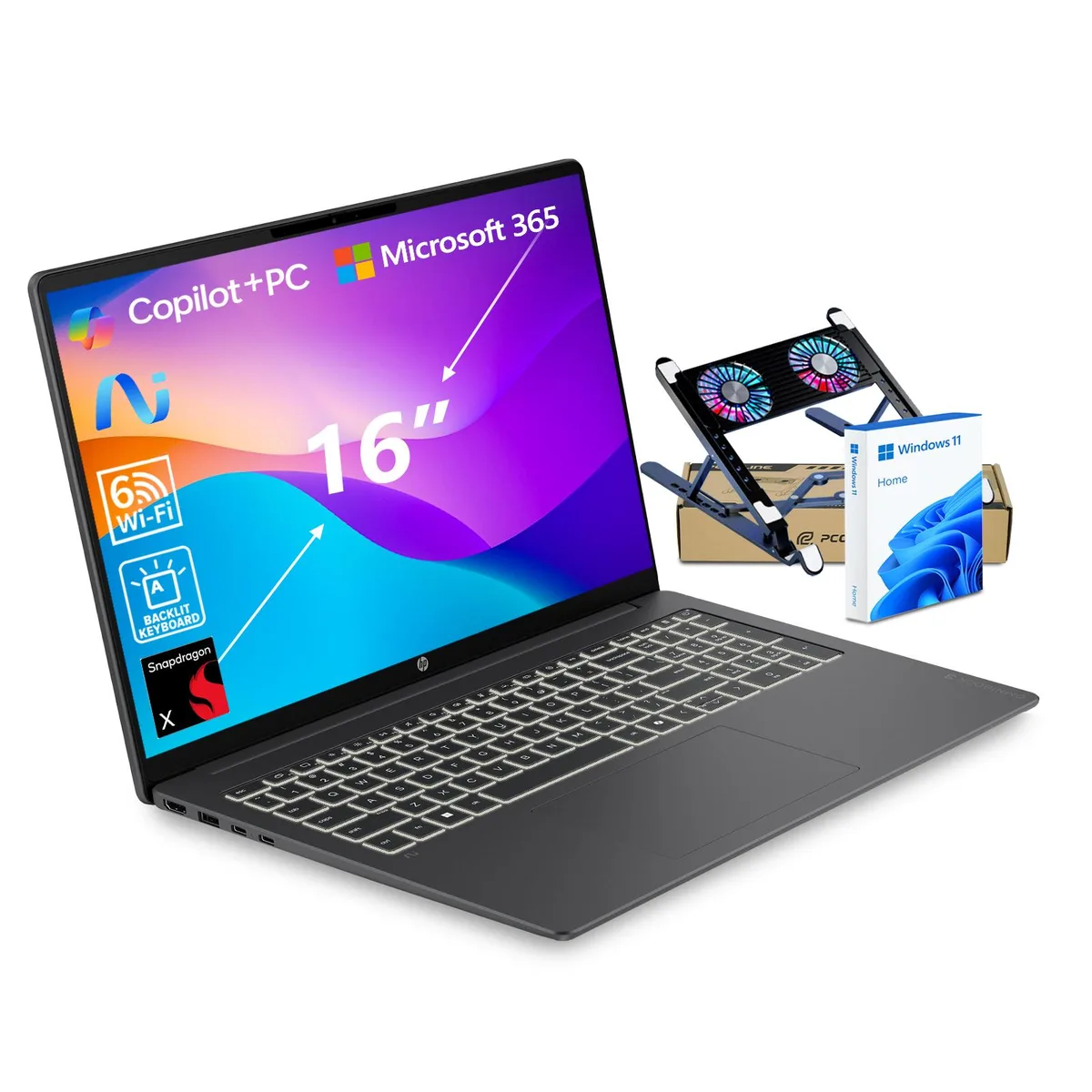 HP HP OmniBook 3 16 2K Snapdragon X X1-26-100 16GB 512GB laptop — product photo
