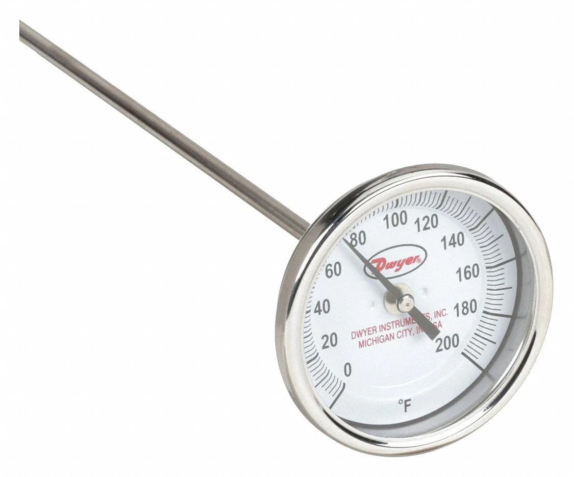 Dwyer Instruments Inc. Dwyer Instruments BTLRN372101 72 in bimetal thermometer 0 to 200 F — product photo